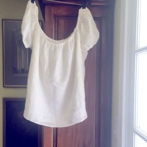 White linen cp shades sz L top off shoulder